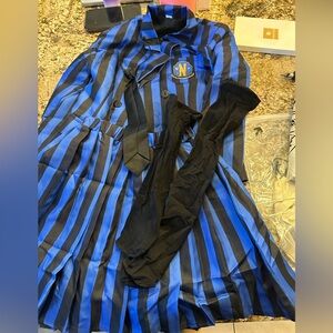 Blue and Black Striped outfit